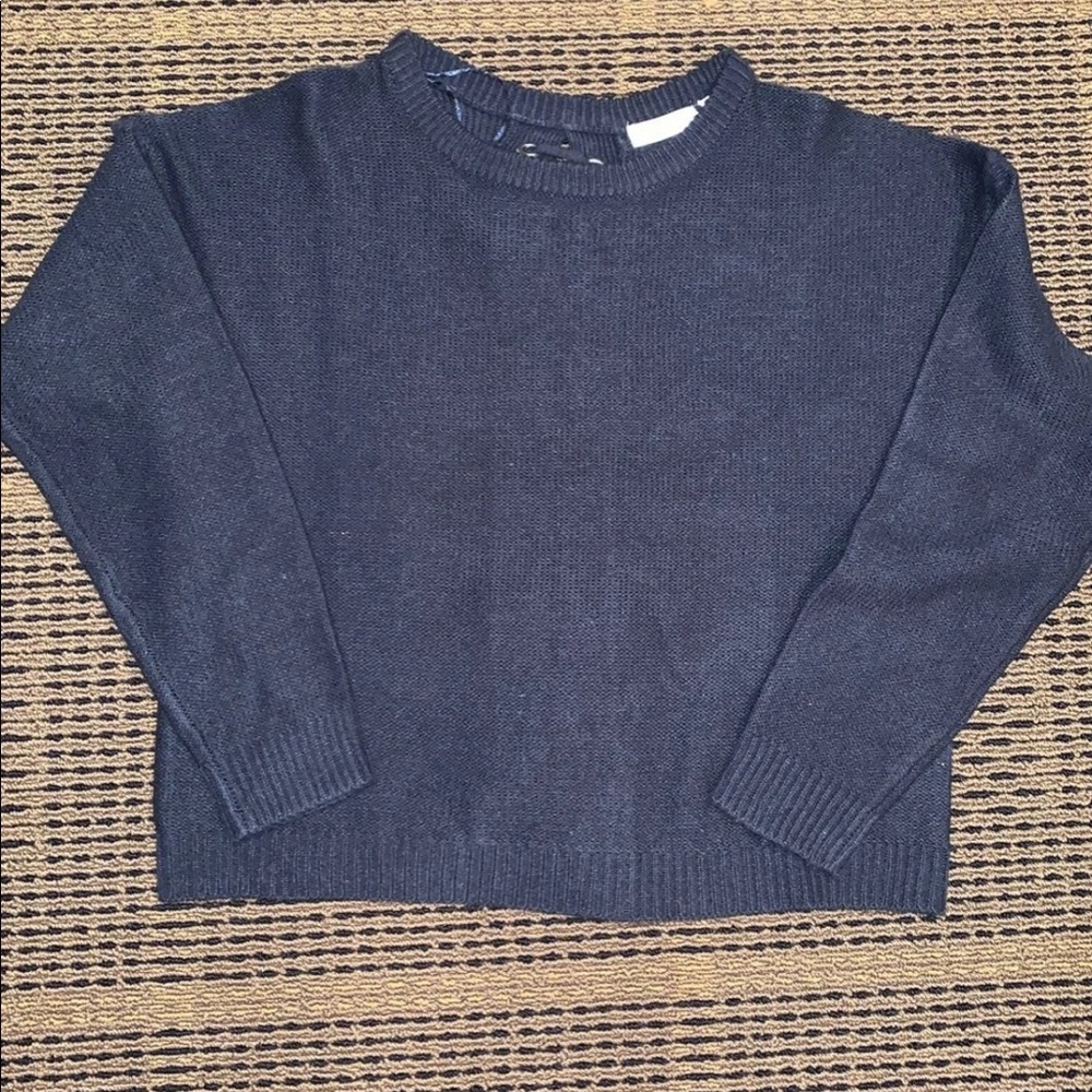 Navy back tie sweater - Picture 5 of 6